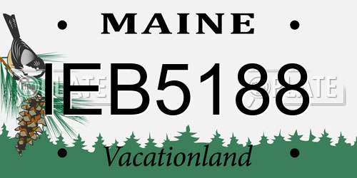 IEB5188 Maine License Plate
