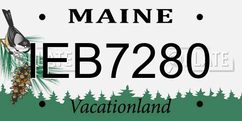 IEB7280 Maine License Plate