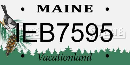 IEB7595 Maine License Plate