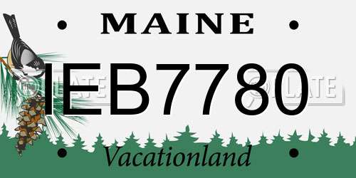 IEB7780 Maine License Plate