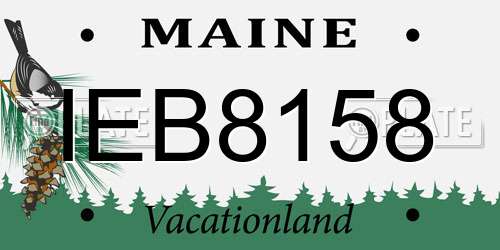 IEB8158 Maine License Plate