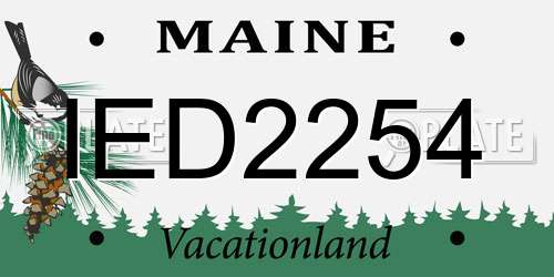 IED2254 Maine License Plate