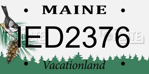 IED2376 Maine License Plate