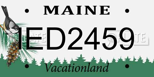 IED2459 Maine License Plate