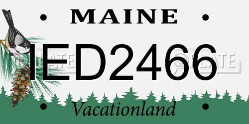 IED2466 Maine License Plate