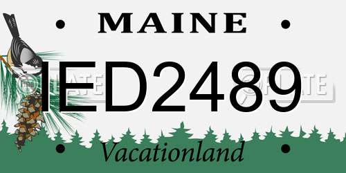 IED2489 Maine License Plate