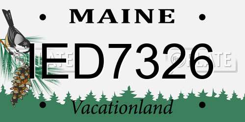 IED7326 Maine License Plate
