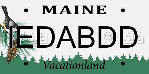 IEDABDD Maine License Plate