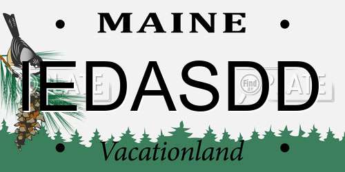 IEDASDD Maine License Plate