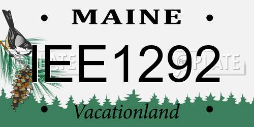 IEE1292 Maine License Plate