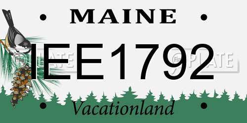 IEE1792 Maine License Plate