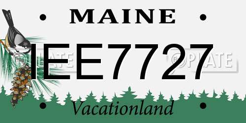 IEE7727 Maine License Plate