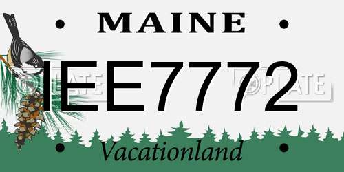 IEE7772 Maine License Plate