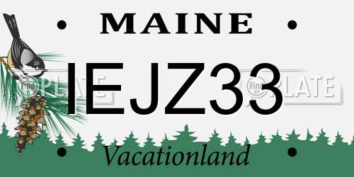 IEJZ33 Maine License Plate