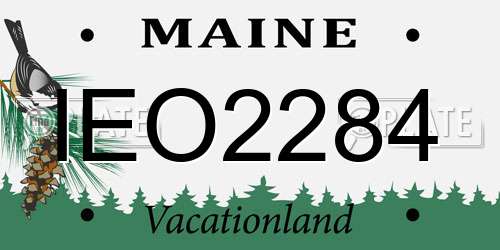 IEO2284 Maine License Plate
