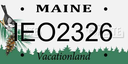 IEO2326 Maine License Plate