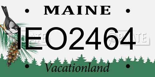 IEO2464 Maine License Plate