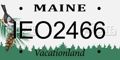 IEO2466 Maine License Plate