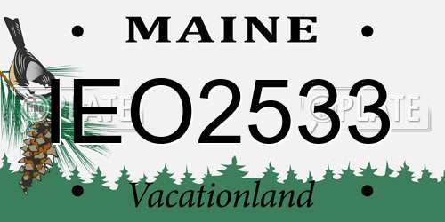 IEO2533 Maine License Plate