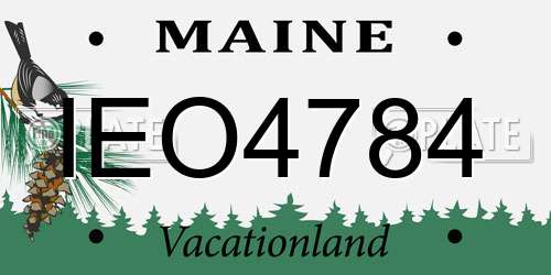 IEO4784 Maine License Plate