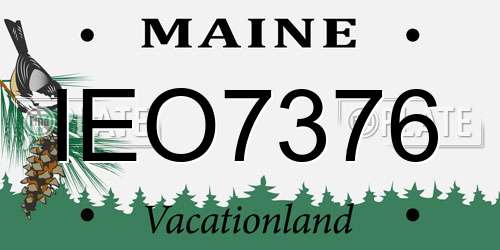 IEO7376 Maine License Plate