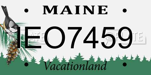 IEO7459 Maine License Plate