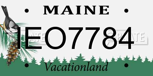 IEO7784 Maine License Plate