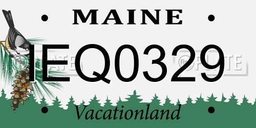 IEQ0329 Maine License Plate