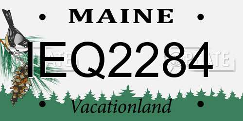 IEQ2284 Maine License Plate