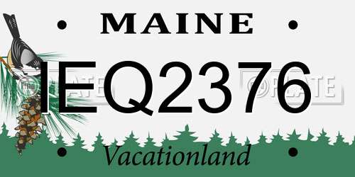IEQ2376 Maine License Plate