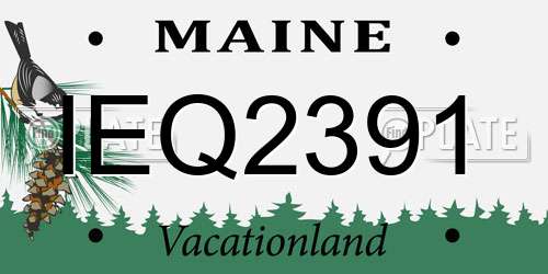 IEQ2391 Maine License Plate