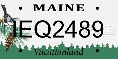 IEQ2489 Maine License Plate