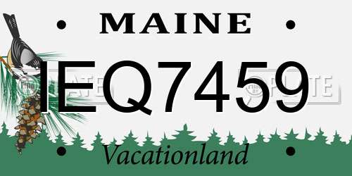 IEQ7459 Maine License Plate