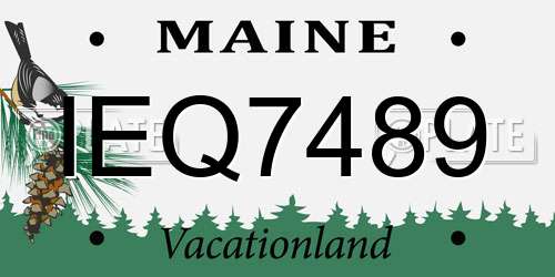 IEQ7489 Maine License Plate