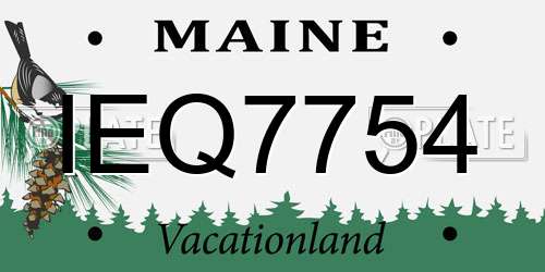IEQ7754 Maine License Plate