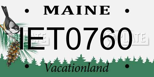 IET0760 Maine License Plate