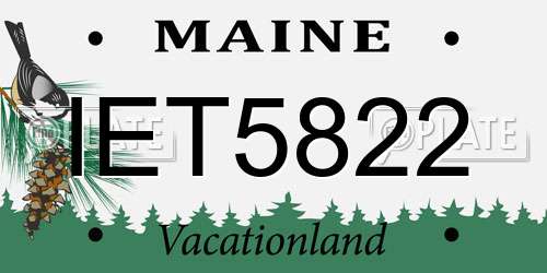 IET5822 Maine License Plate