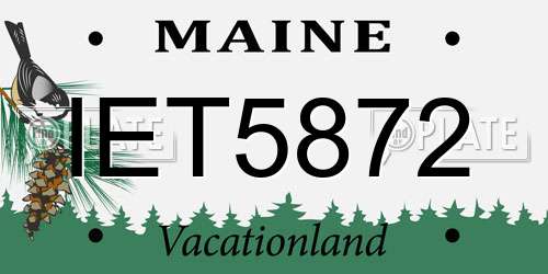 IET5872 Maine License Plate