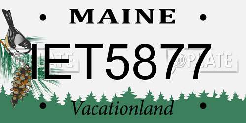 IET5877 Maine License Plate