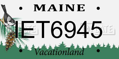 IET6945 Maine License Plate