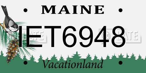 IET6948 Maine License Plate