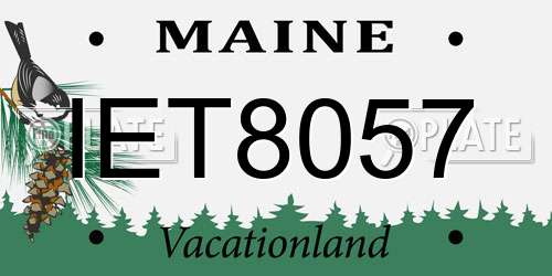 IET8057 Maine License Plate