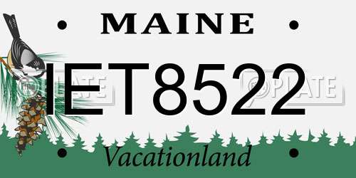 IET8522 Maine License Plate