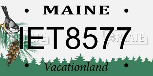 IET8577 Maine License Plate