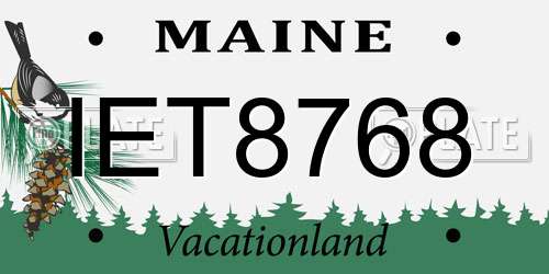 IET8768 Maine License Plate