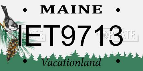 IET9713 Maine License Plate