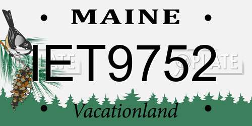 IET9752 Maine License Plate