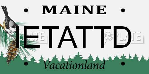 IETATTD Maine License Plate