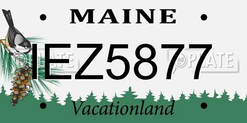 IEZ5877 Maine License Plate