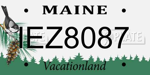 IEZ8087 Maine License Plate